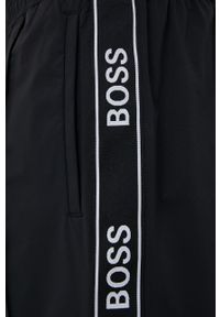 BOSS - Boss Szorty kąpielowe kolor czarny. Kolor: czarny. Materiał: włókno. Wzór: aplikacja