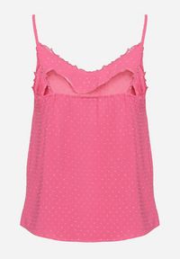 Born2be - Fuksjowy Top na Ramiączkach z Koronką Cesha. Kolor: różowy. Materiał: koronka. Długość rękawa: na ramiączkach. Wzór: koronka #4