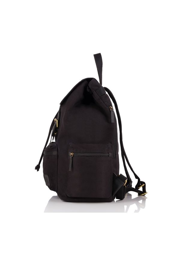 Duży plecak męski czarny PAOLO PERUZZI T-24-BL. Kolor: czarny. Materiał: materiał. Styl: vintage