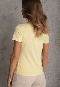 Renee - Żółty T-shirt z Bawełny z Okrągłym Dekoltem Nedima. Okazja: na co dzień. Kolor: żółty. Materiał: bawełna. Styl: casual, klasyczny #8