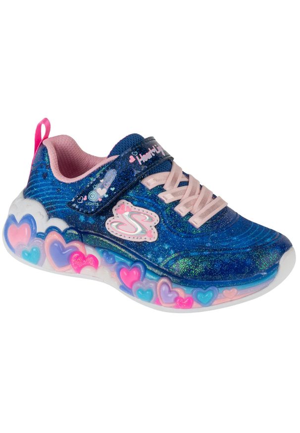 skechers - Buty sportowe Sneakersy dziewczęce, Eternal Heart Lights. Kolor: niebieski. Model: Skechers Sport. Sport: turystyka piesza