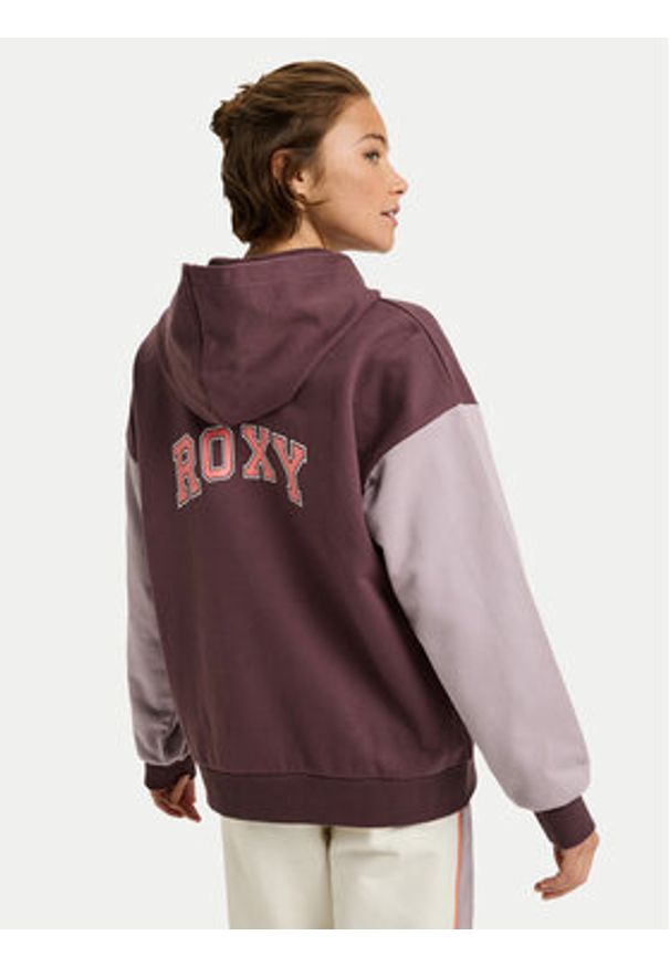 Roxy Bluza Essential Energy ERJFT05009 Bordowy Regular Fit. Kolor: czerwony. Materiał: bawełna