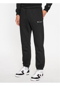 Champion Spodnie dresowe Elastic Cuff Pants 219420 Czarny Comfort Fit. Kolor: czarny. Materiał: bawełna, dresówka
