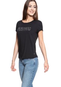 Mustang - MUSTANG T SHIRT DAMSKI Alina C Print CAVIAR 1008401 4132. Wzór: nadruk