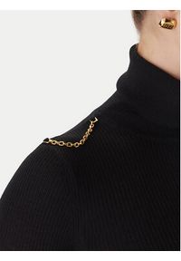 Elisabetta Franchi Golf MK-43B-57E2-V320 Czarny Regular Fit. Typ kołnierza: golf. Kolor: czarny. Materiał: wełna #4