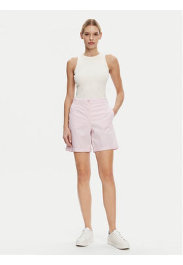 TOMMY HILFIGER - Tommy Hilfiger Szorty materiałowe WW0WW42457 Różowy Regular Fit. Kolor: różowy. Materiał: bawełna, lyocell