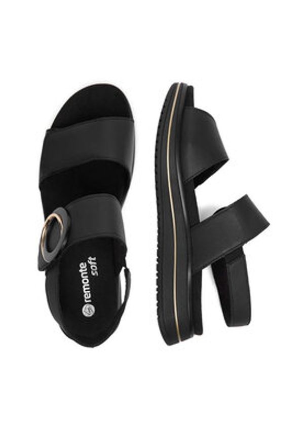 Remonte Sandały CEO-D1J63-00 Czarny. Kolor: czarny. Materiał: skóra, syntetyk