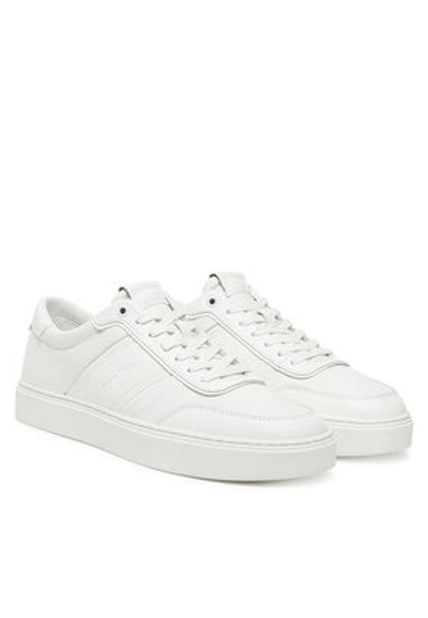 Calvin Klein Sneakersy Clean Cup Low Lace Tape HM0HM01898 Biały. Kolor: biały. Materiał: skóra