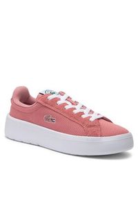 Lacoste Sneakersy Carnaby Platform Lite 747SFA0084 Różowy. Kolor: różowy. Materiał: materiał. Obcas: na platformie