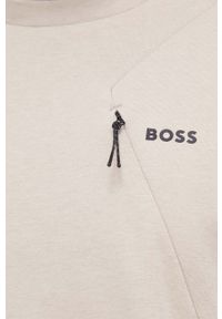 Boss Green bluza BOSS GREEN męska kolor beżowy gładka. Kolor: beżowy. Materiał: dzianina. Wzór: gładki. Styl: klasyczny #2