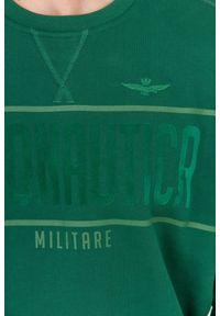 Aeronautica Militare - AERONAUTICA MILITARE Zielona bluza męska z aksamitnym logo, Rozmiar XXL. Kolor: zielony