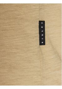 Sisley T-Shirt 3WF0S101K Beżowy Slim Fit. Kolor: beżowy. Materiał: bawełna
