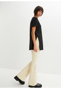 bonprix - Długi shirt z rozcięciem. Kolor: czarny. Długość: długie #3