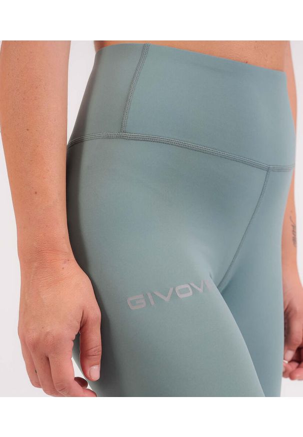 Legginsy Sportowe Damskie Givova Zielone - Oddychające i Elastyczne. Kolor: niebieski. Materiał: elastan, poliester