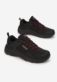 Born2be - Czarno-Czerwone Buty Sportowe Phaliphaia. Wysokość cholewki: przed kostkę. Nosek buta: okrągły. Zapięcie: sznurówki. Kolor: czarny. Materiał: materiał, nubuk, guma. Szerokość cholewki: normalna. Sport: turystyka piesza #3