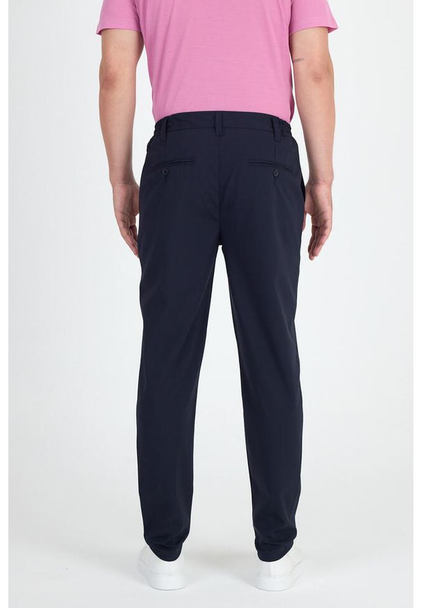 WOOLONA - Spodnie Chino Męskie Merino - Smart & Flex. Kolor: niebieski. Sport: turystyka piesza