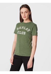 Replay T-Shirt W3510A.000.22662M Zielony Slim Fit. Kolor: zielony. Materiał: bawełna