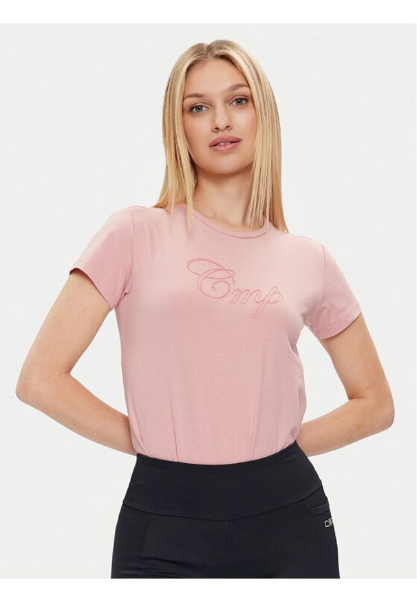 CMP T-Shirt 32D8066P Różowy Regular Fit. Kolor: różowy. Materiał: bawełna