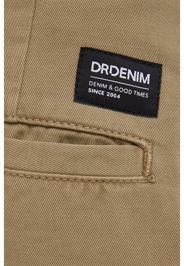Dr. Denim - Spodnie bawełniane. Okazja: na co dzień. Kolor: zielony. Materiał: bawełna, denim. Styl: casual