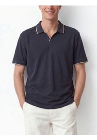Reserved - Bawełniane polo regular fit - ciemnoszary. Kolor: szary. Materiał: bawełna