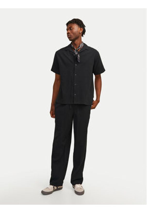 Jack & Jones Koszula Luke 12255781 Czarny Relaxed Fit. Kolor: czarny. Materiał: bawełna
