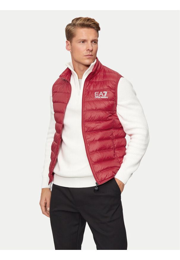 EA7 Emporio Armani Bezrękawnik 8NPQ01 PN29Z 1461 Czerwony Regular Fit. Kolor: czerwony. Materiał: syntetyk. Długość rękawa: bez rękawów