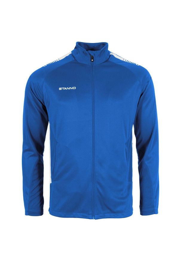 STANNO - Bluza dresowa z pełnym zamkiem błyskawicznym Stanno First. Kolor: wielokolorowy, niebieski, biały. Materiał: dresówka
