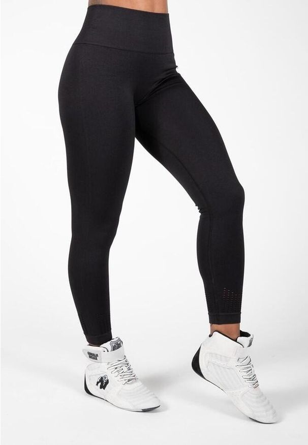 GORILLA WEAR - Legginsy sportowe damskie Neiro Bezszwowe. Kolor: czarny. Sport: fitness