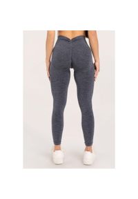 GYM GLAMOUR - Legginsy fitness damskie Gym Glamour seamless deep push up. Kolor: szary. Sport: fitness