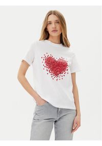 Pieces T-Shirt Maria 17155082 Biały Relaxed Fit. Kolor: biały. Materiał: bawełna
