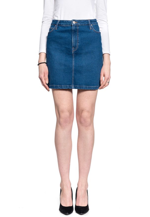 Lee - LEE A LINE ZIP SKIRT DAMSKA SPÓDNICA JEANSOWA L38FLTYM 112108157. Materiał: jeans