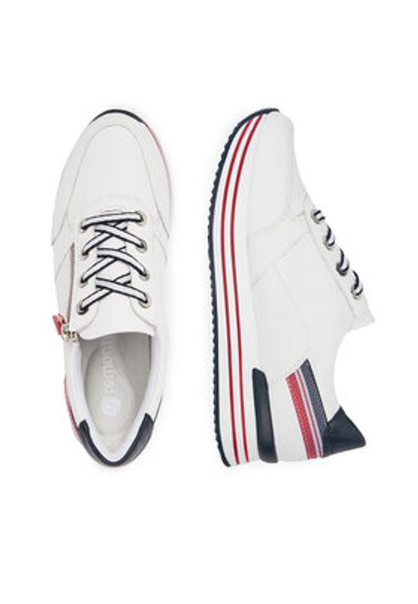 Remonte Sneakersy D1312-82 Biały. Kolor: biały. Materiał: skóra