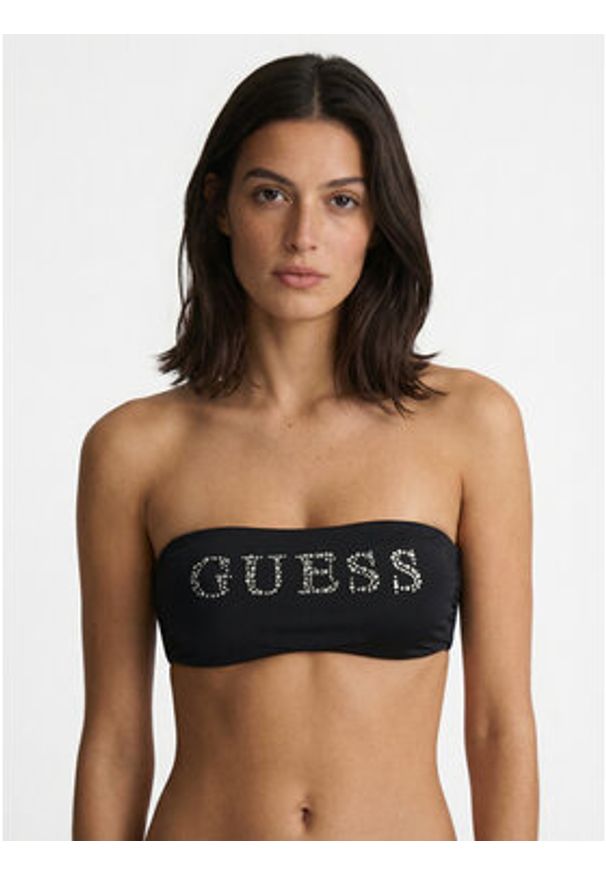 Guess Góra od bikini E6GJ45 KF442 Czarny. Kolor: czarny. Materiał: syntetyk