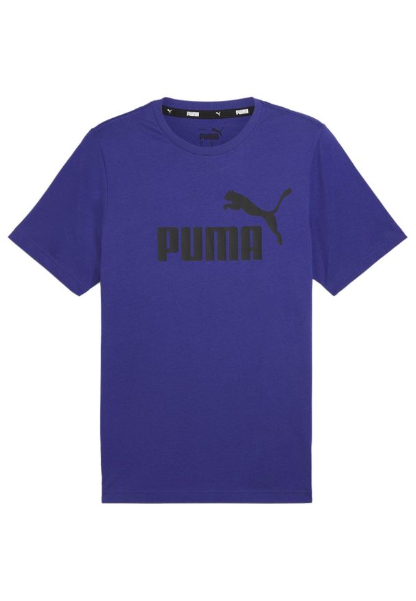 Puma - Męska Koszulka Z Logo Essential. Kolor: fioletowy