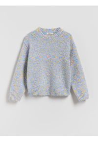 Reserved - Sweter z kolorowym wzorem - lawendowy. Kolor: fioletowy. Materiał: dzianina. Wzór: kolorowy #1