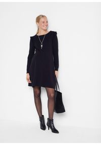 bonprix - Sukienka ciążowa z miękkiej dzianiny. Kolekcja: moda ciążowa. Kolor: czarny. Materiał: dzianina. Styl: elegancki #3