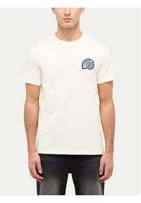 Mustang T-Shirt Austin 1016489 Écru Regular Fit. Materiał: bawełna