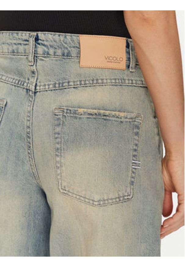 ViCOLO Jeansy DD5122 Niebieski Wide Leg. Kolor: niebieski