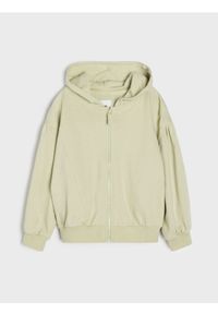Sinsay - Rozpinana bluza z kapturem - zielony. Typ kołnierza: kaptur. Kolor: zielony #1