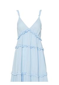 YAS Sukienka letnia Anina 26038014 Błękitny Regular Fit. Kolor: niebieski. Materiał: bawełna. Sezon: lato #6