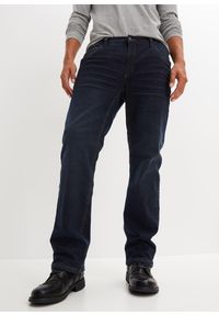 bonprix - Dżinsy termiczne ze stretchem relaxed fit z wygodnym pasem, prosta nogawka. Kolor: niebieski #1
