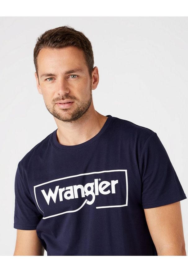 Wrangler - WRANGLER FRAME LOGO TEE MĘSKI T-SHIRT KOSZULKA NAVY W7H3D3114 112146325