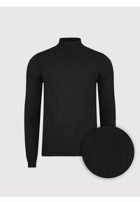 Pako Lorente - PAKO LORENTE – Czarny półgolf męski. Kolor: czarny. Materiał: poliamid, wiskoza. Wzór: gładki, ze splotem #10