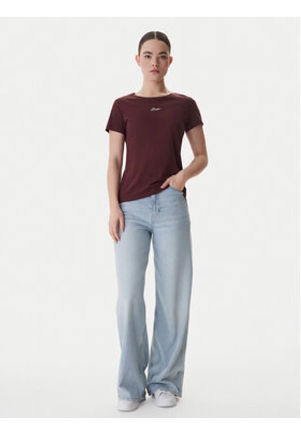 BOSS T-Shirt Elove 50554696 Brązowy Slim Fit. Kolor: brązowy. Materiał: bawełna