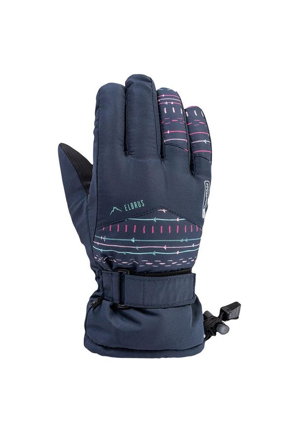 Elbrus - Rękawice Narciarskie Dla Dziewczynek Z Nadrukiem Zwierzęcym. Kolor: niebieski. Wzór: nadruk, motyw zwierzęcy. Sezon: zima. Sport: narciarstwo