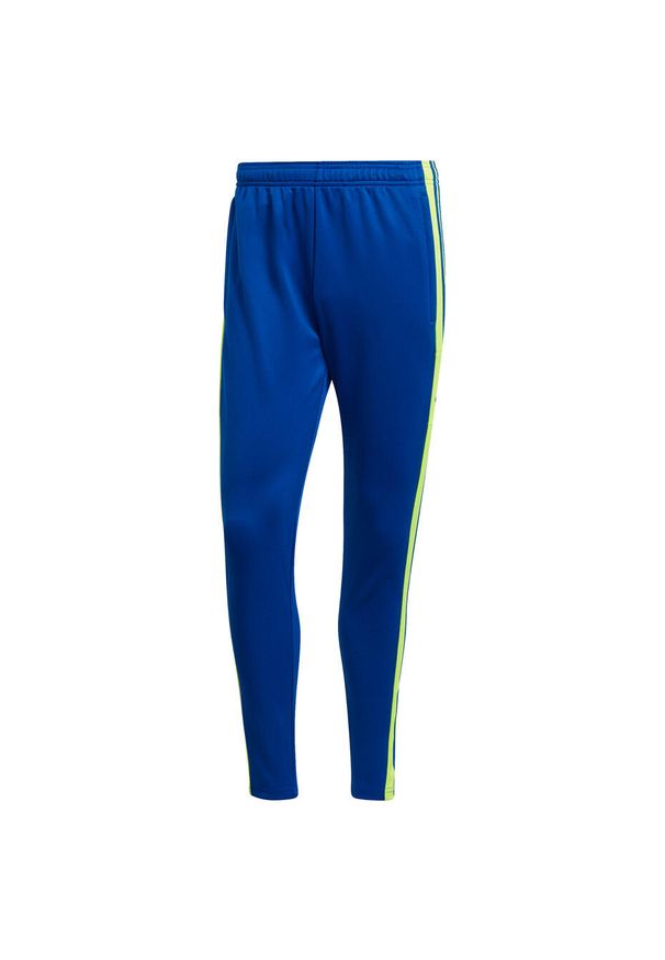 Adidas - Spodnie piłkarskie męskie adidas Squadra 21 Training Pant. Kolor: biały, niebieski, wielokolorowy, żółty. Sport: piłka nożna