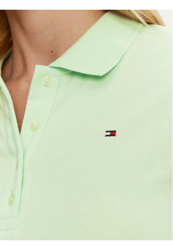 TOMMY HILFIGER - Tommy Hilfiger Sukienka codzienna WW0WW43228 Zielony Slim Fit. Okazja: na co dzień. Kolor: zielony. Materiał: bawełna. Typ sukienki: proste. Styl: casual