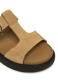 Clarks Klapki Aristella West 26185811 Brązowy. Kolor: brązowy. Materiał: skóra, zamsz #3