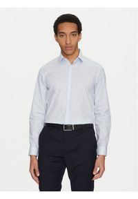 Calvin Klein Koszula K10K114314 Błękitny Slim Fit. Kolor: niebieski. Materiał: bawełna