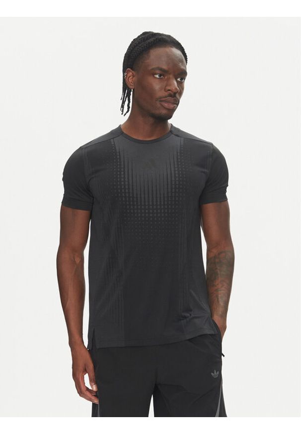 Adidas - adidas Koszulka techniczna Airchill JI8196 Czarny Slim Fit. Kolor: czarny. Materiał: syntetyk